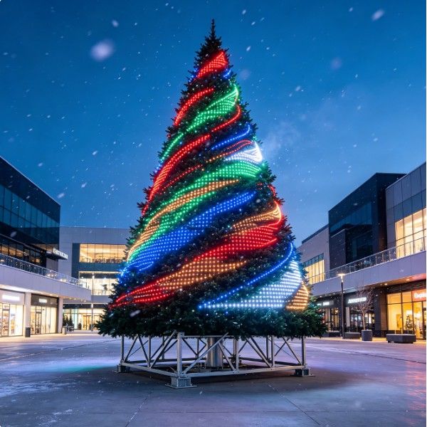 Albero di Natale multicolore con illuminazione dinamica